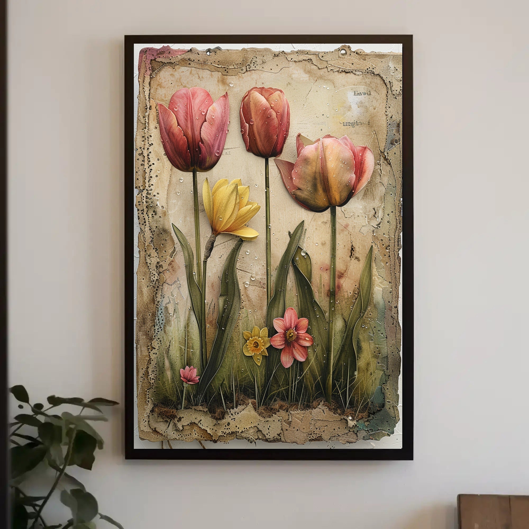 Botanical Elegance: Vintage Floral Art Print in Artistic Poster PosterGoat