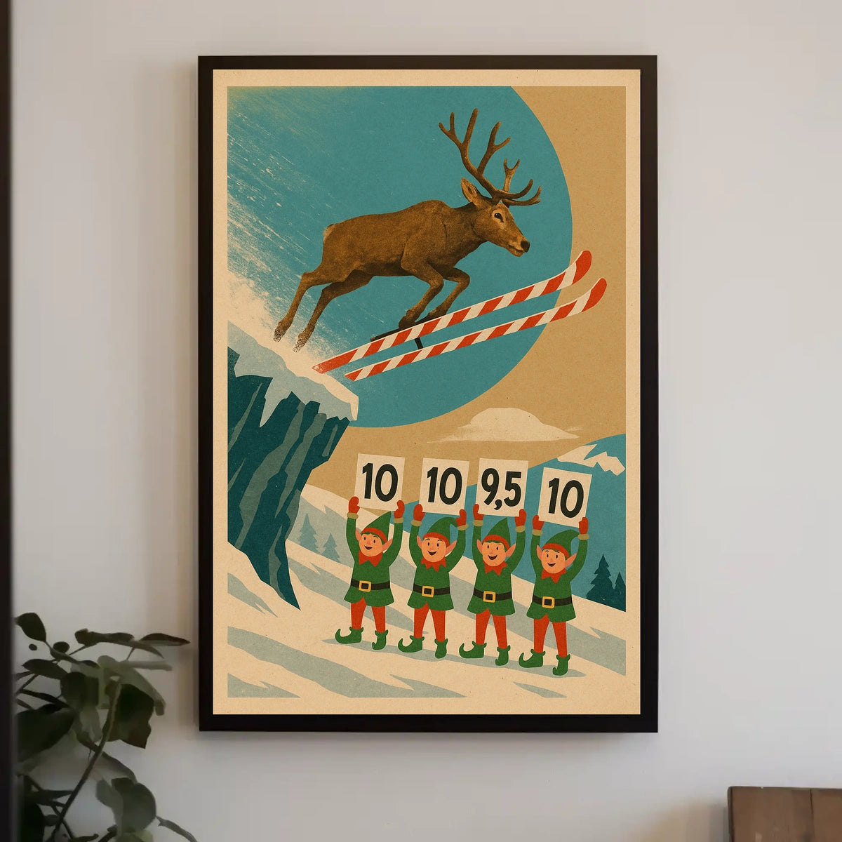 Reindeer Ski Jumping Extravaganza Poster