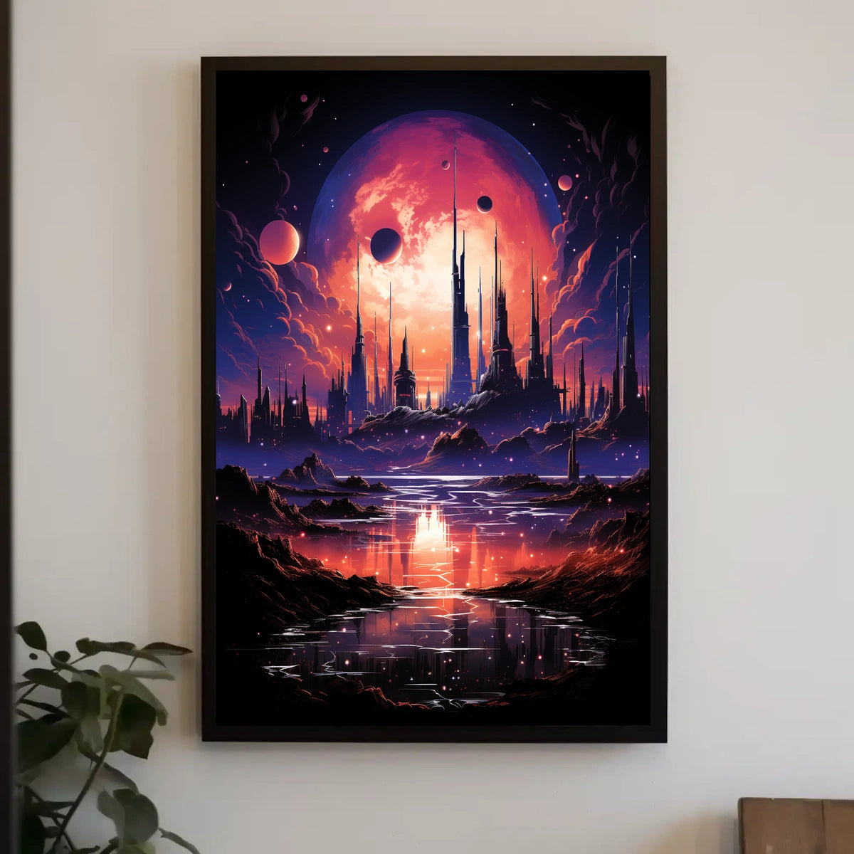 Futuristic Sci-Fi Cosmic Landscape Poster