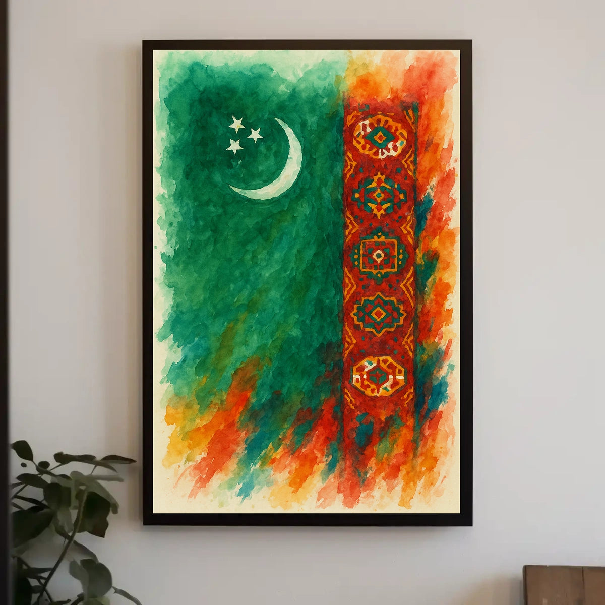 Turkmenistan National Symbol Revered Heritage Scenic Majesty Captivating Travel Inspired Wall Art Poster