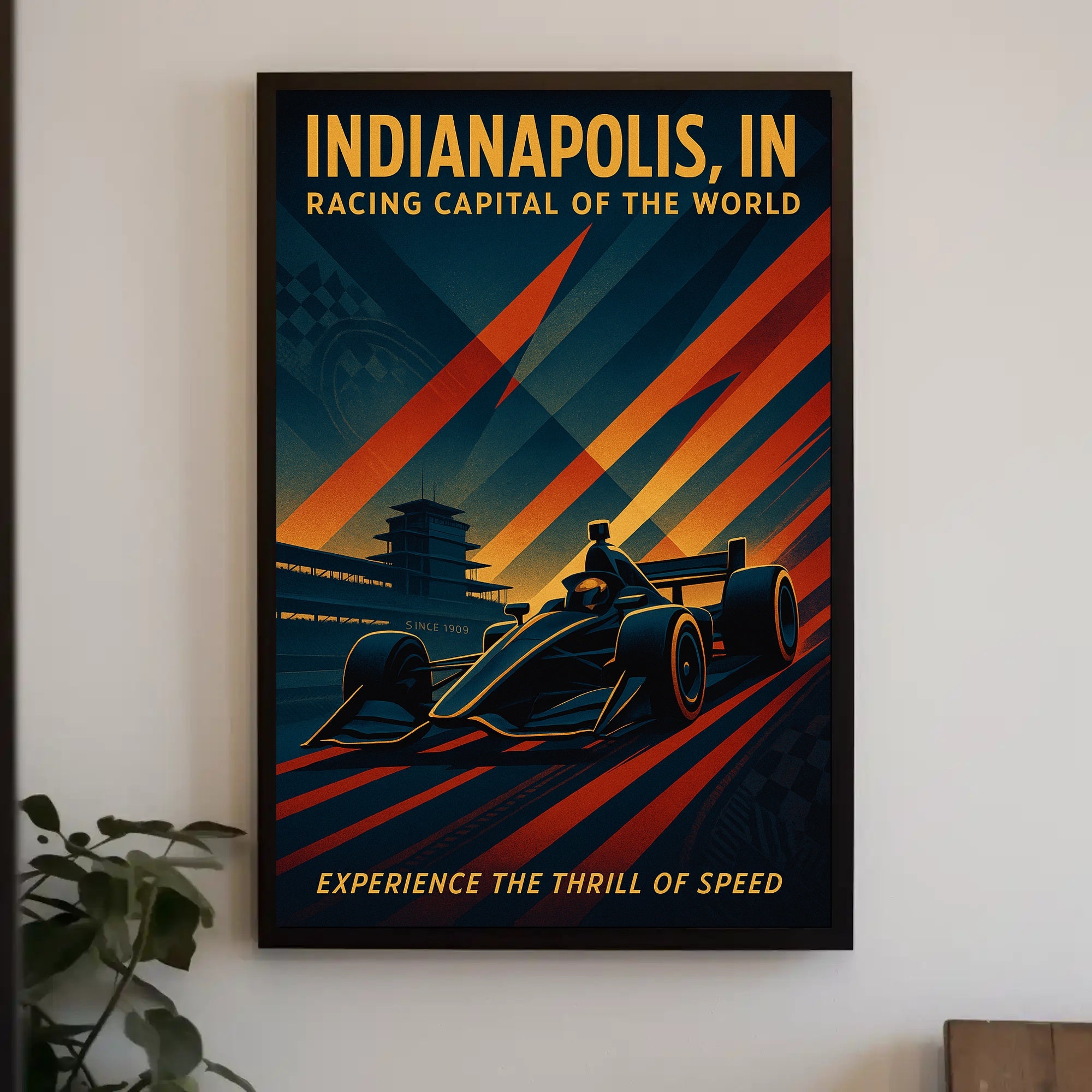 Racing Thrill Indianapolis Sports Poster