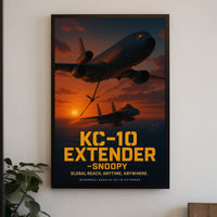 KC-10 Extender Aircraft Sunset Military Recruitment Poster