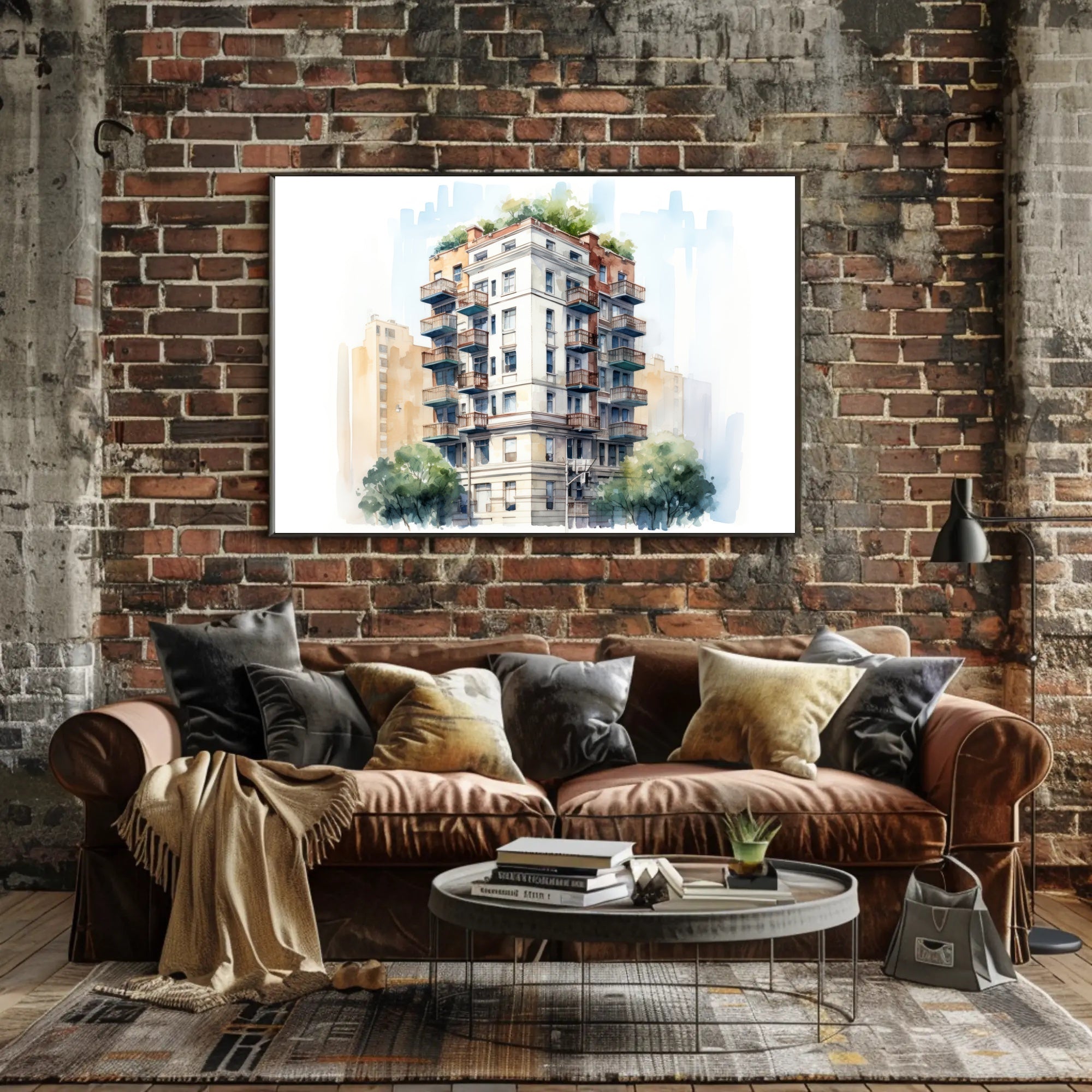 Urban Architectural Watercolor Poster