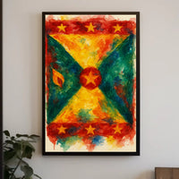 Vibrant Abstract Flag Modern Art Poster