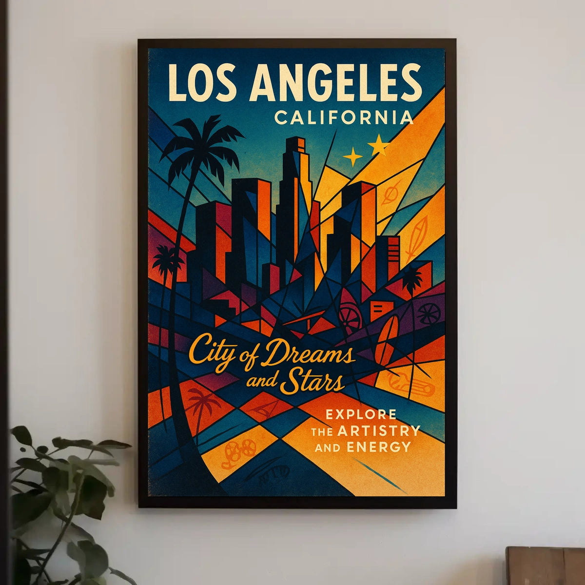 Los Angeles City Of Dreams And Stars Poster