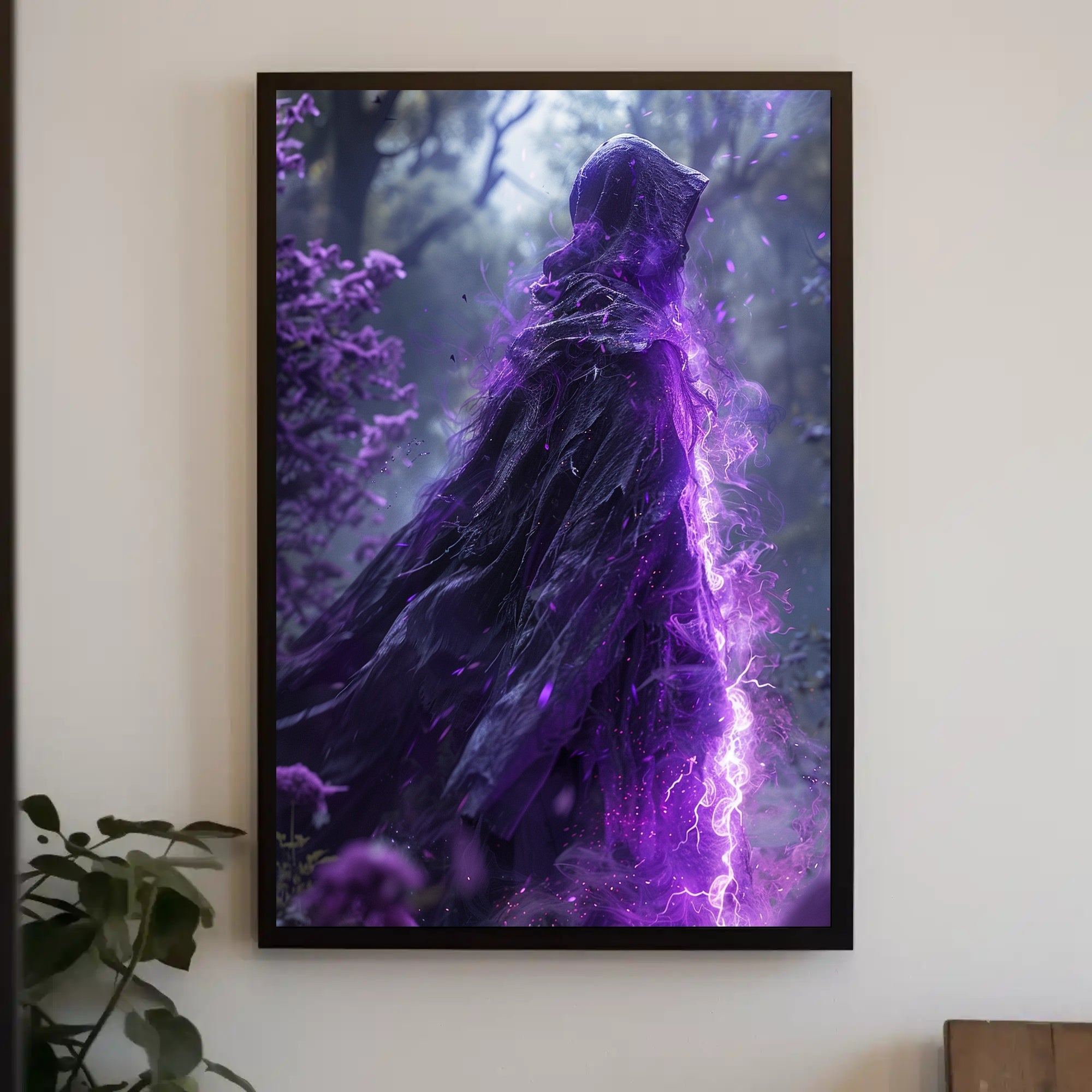 Enigmatic Figure in the Forest Art Print Poster for Home Decor PosterGoat