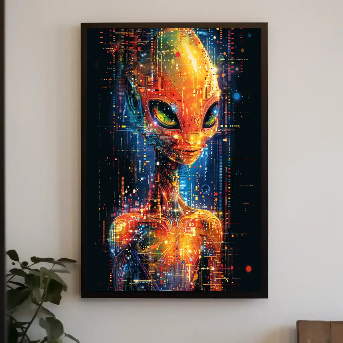 Digital Alien Visage Poster