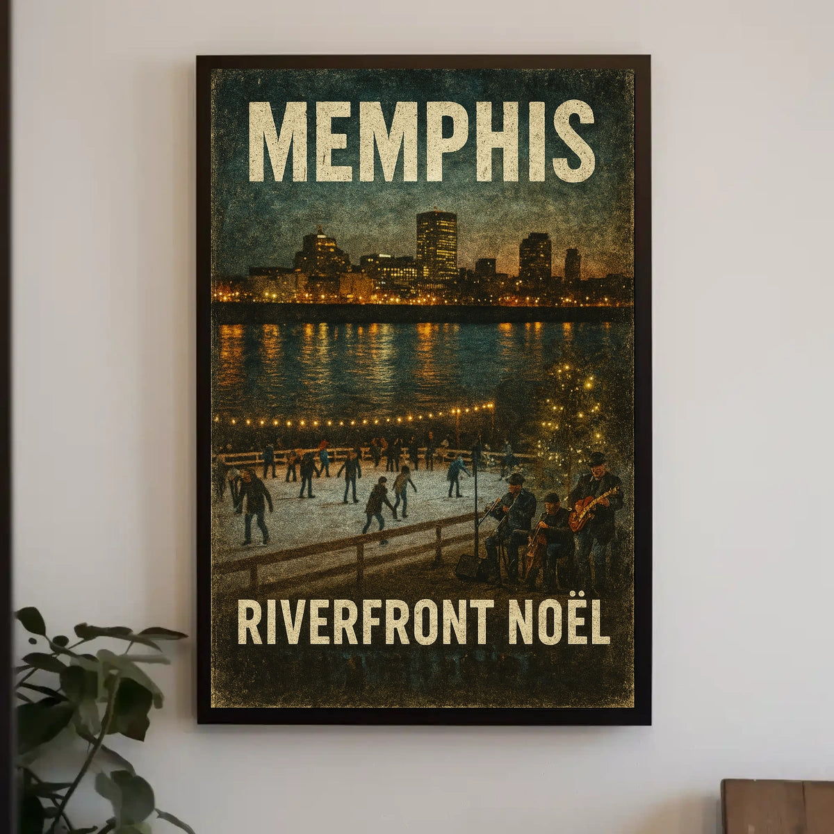 Memphis Riverfront Noël Poster
