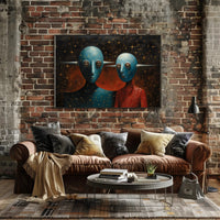 Alien Figures in Cosmic Setting Futuristic Sci-Fi Poster