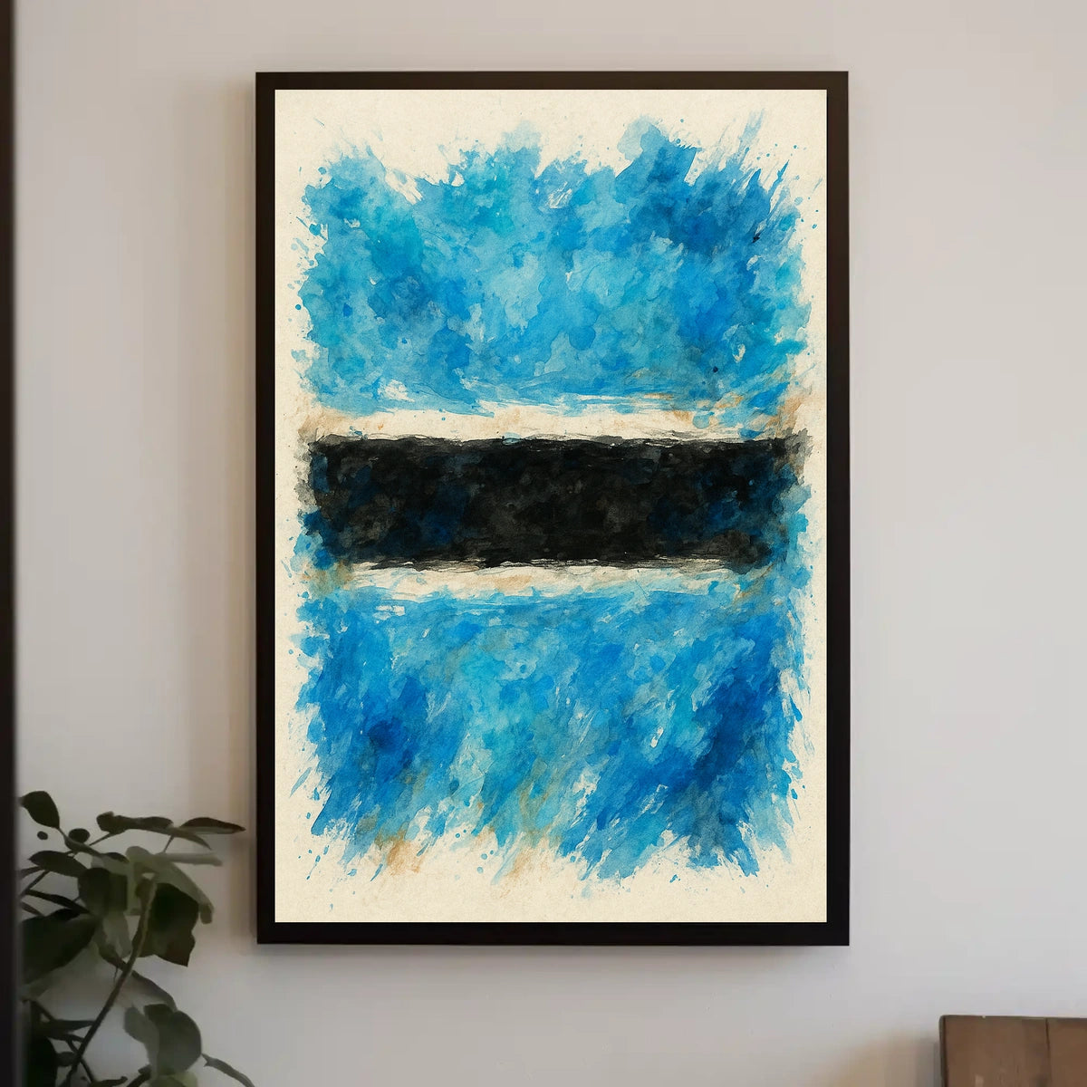 Abstract Expression In Blue And Black Poster