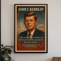John F. Kennedy Inspirational Quote Historical or Presidential Poster