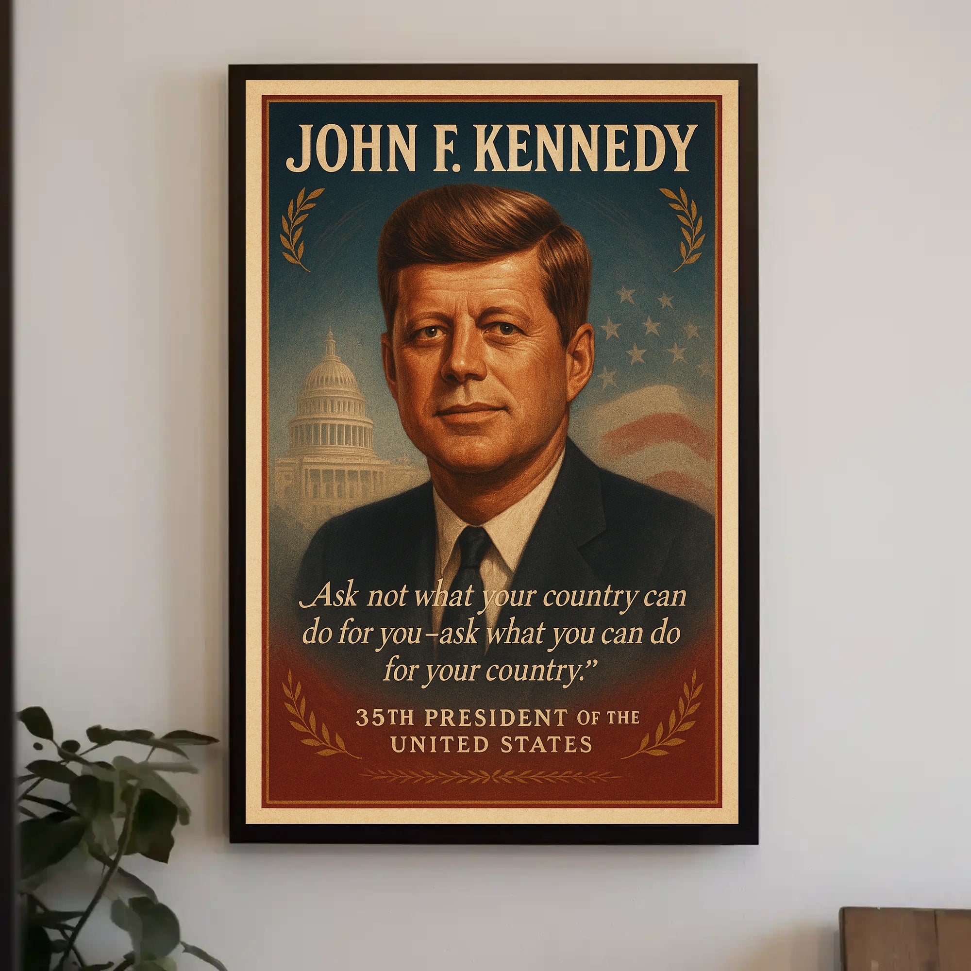 John F. Kennedy Inspirational Quote Historical or Presidential Poster