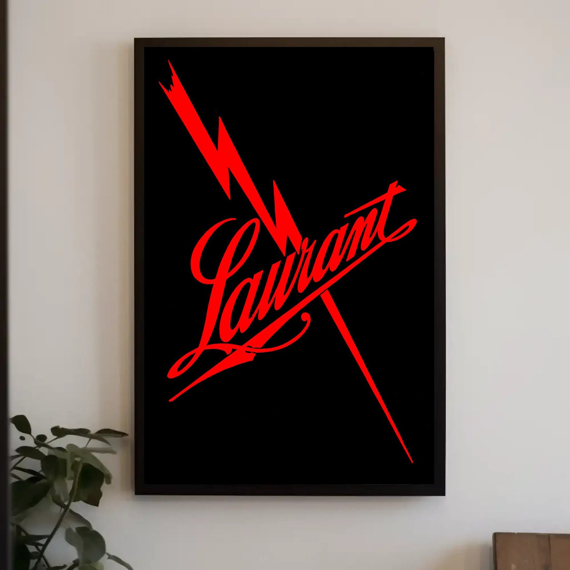 Laurant Energy Logo Bold Cursive Artistic Poster