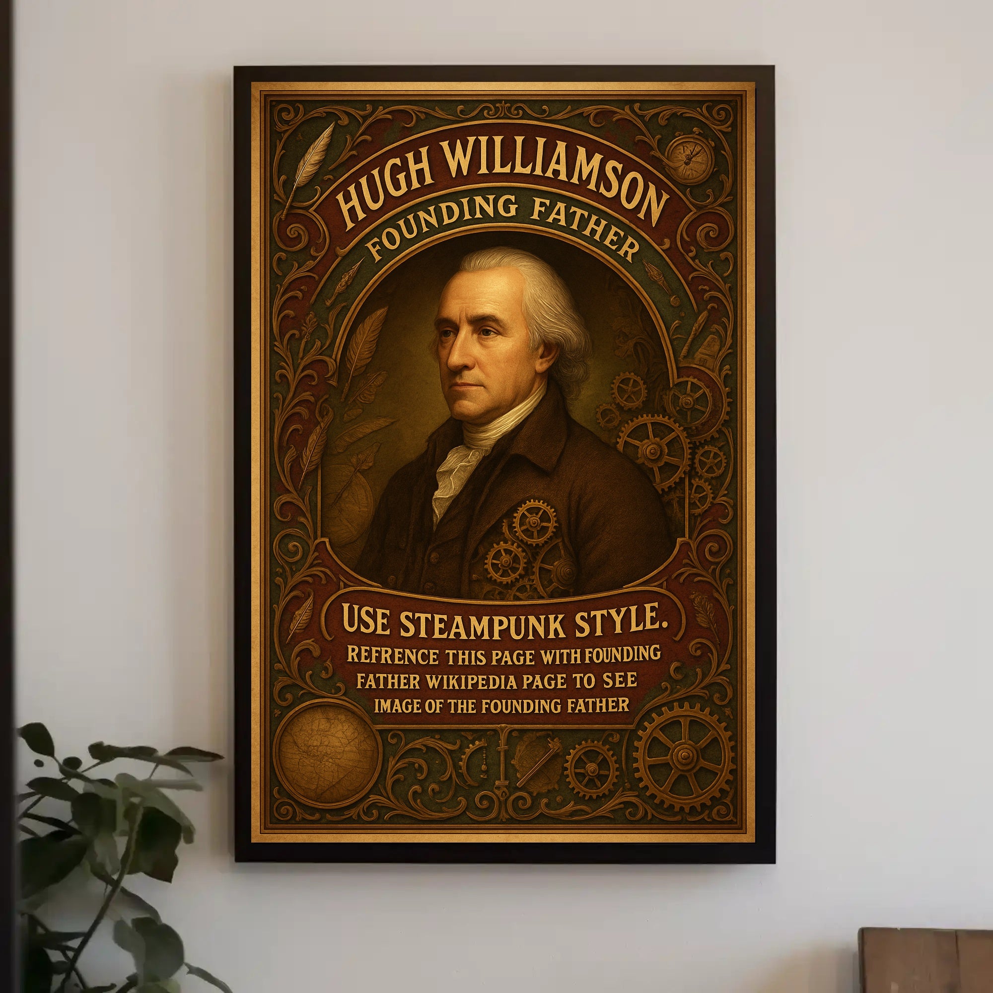Steampunk Founding Father Historical or Presidential Poster