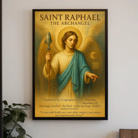 Saint Raphael Vintage Religious Iconography Poster