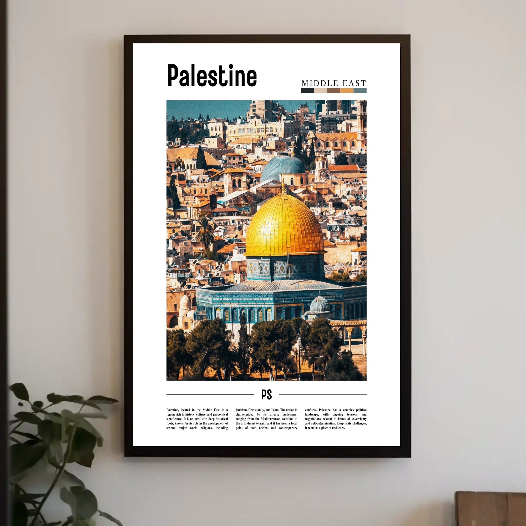 Vibrant Jerusalem Dome of the Rock Cultural Heritage Poster PosterGoat