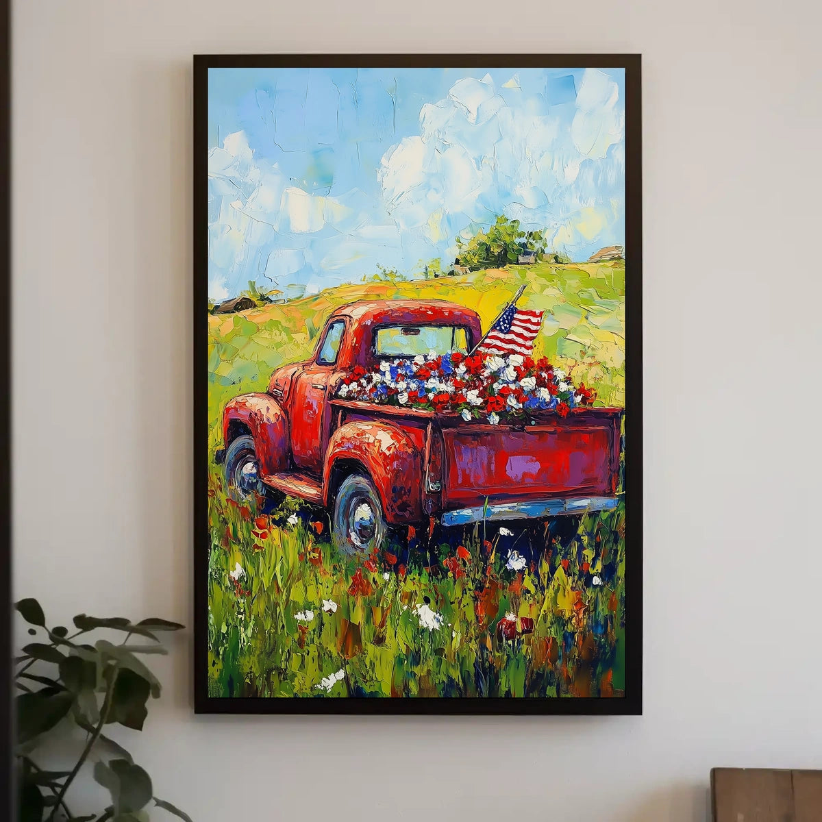 Vintage Floral Crowned Deer In Foggy Forest Poster