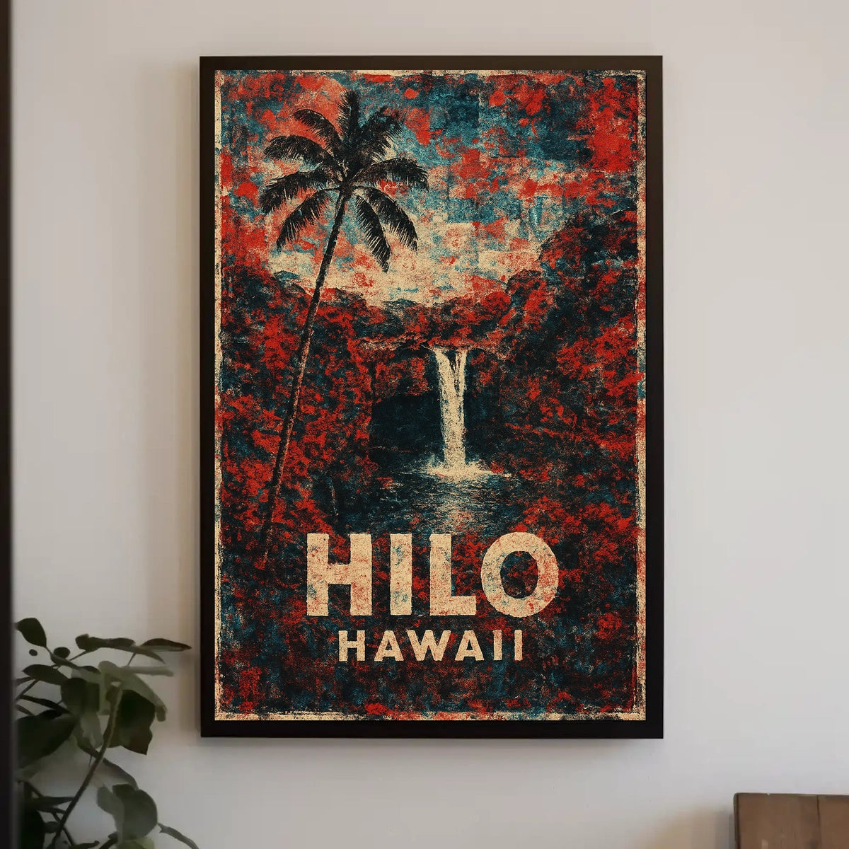 Hilo Hawaii Nostalgic Vintage Travel Poster