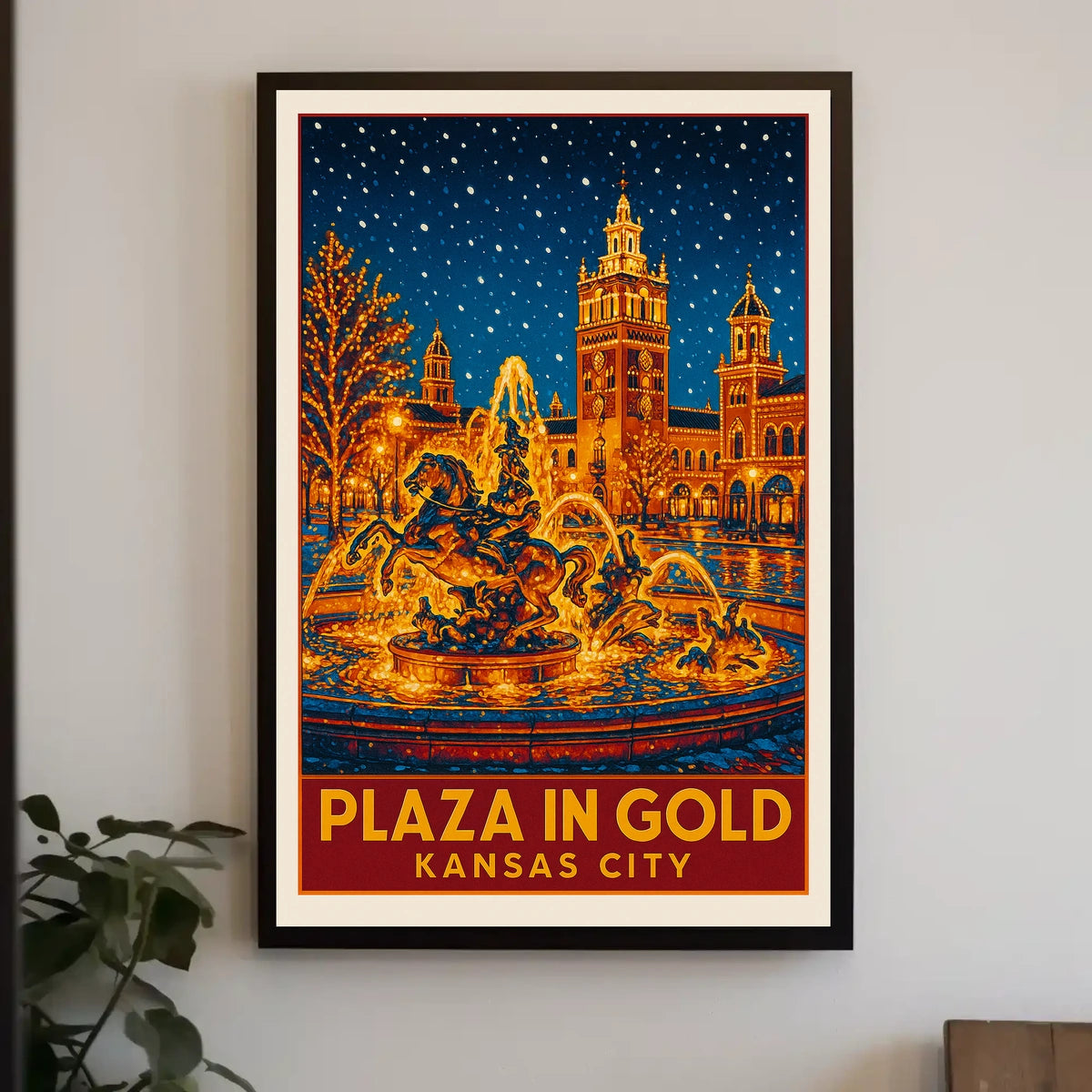 Plaza In Gold Kansas City Poster