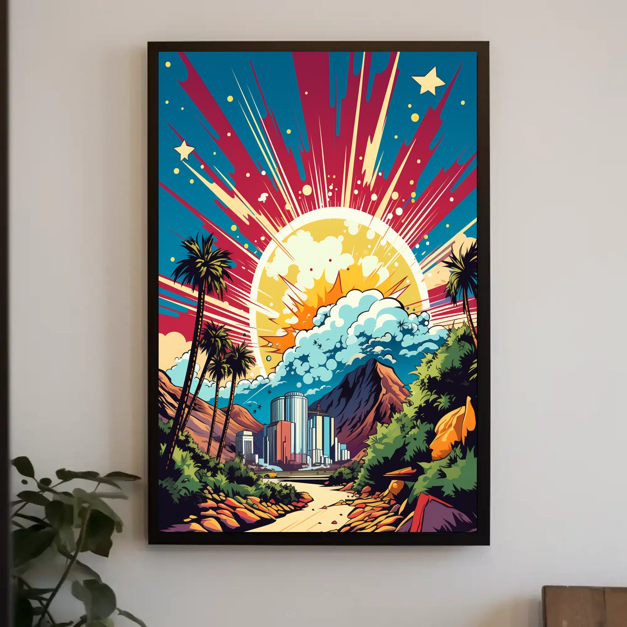 Vibrant Cityscape Explosion Poster