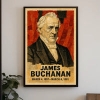 James Buchanan 15th President of the United States Layered paper Collage Poster