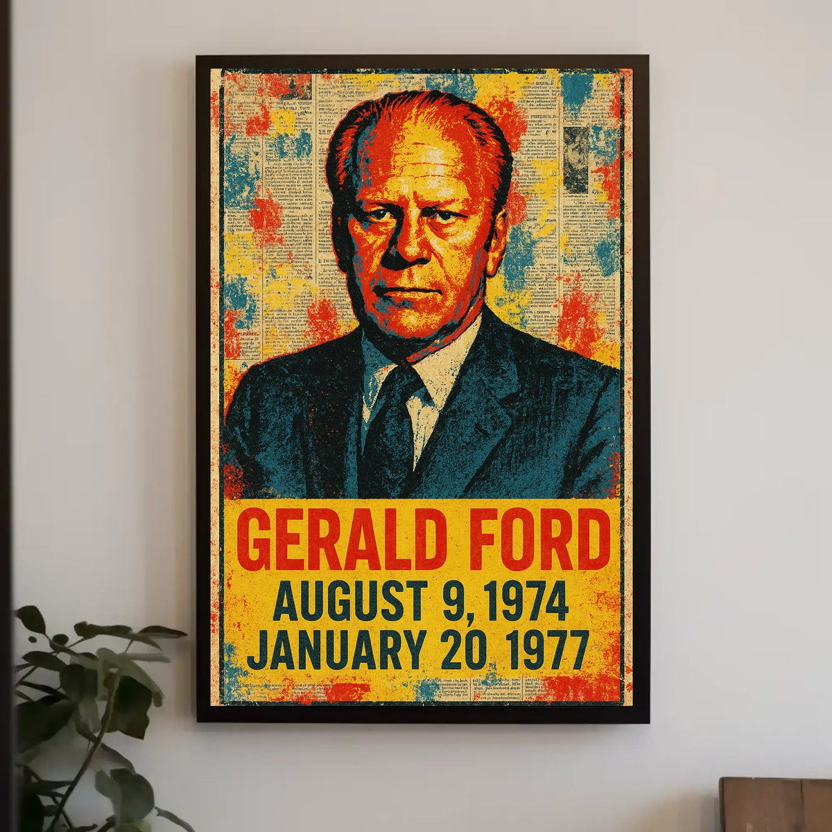 Gerald Ford 38th President of the United States Street Art Mashup Poster