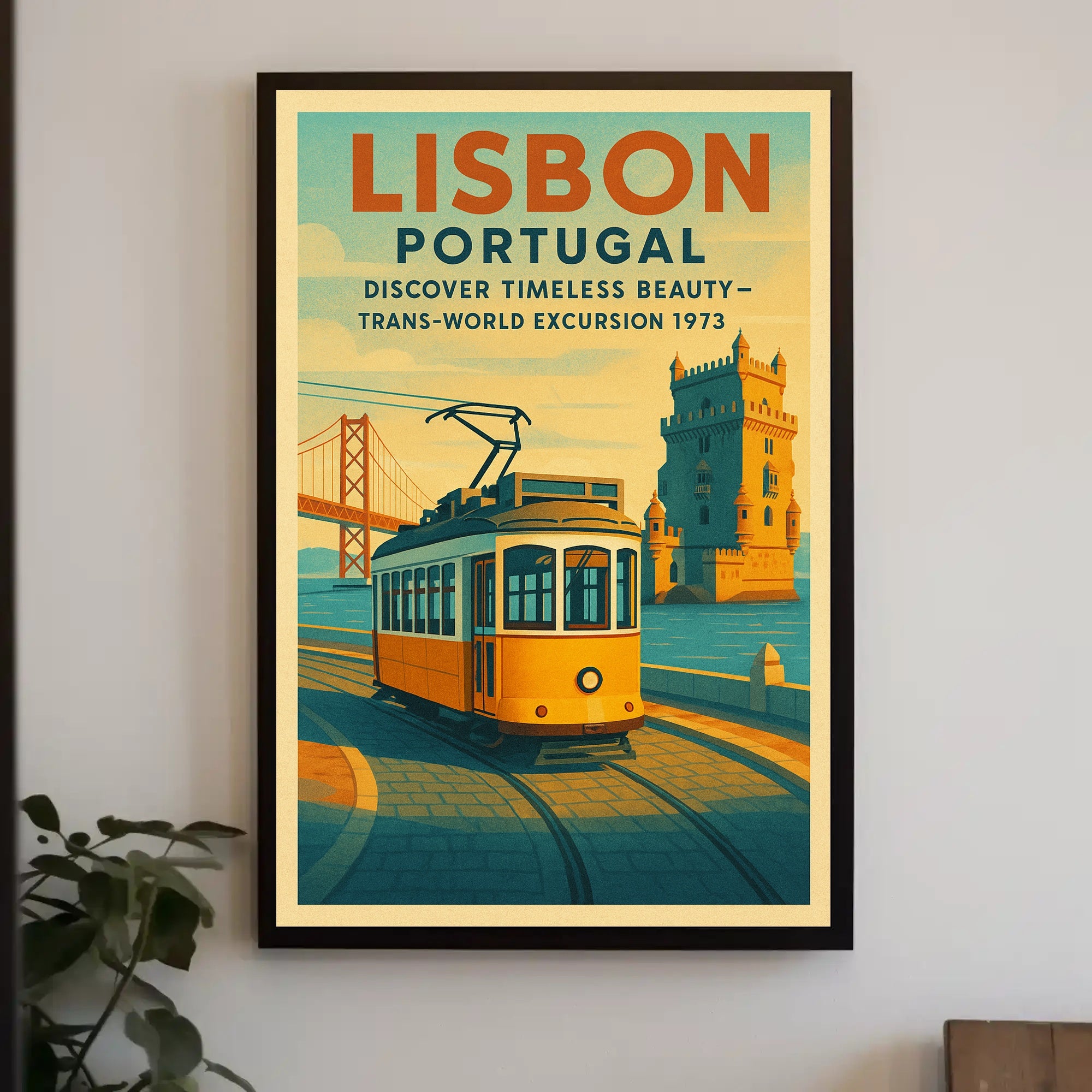Lisbon Vintage Travel Poster 1973 Wall Art