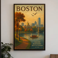 Boston Where History Meets the Harbor Poster