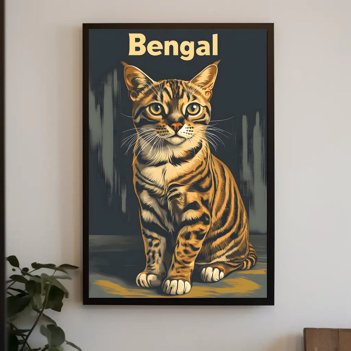 Bengal Cat Poster Digital Painting Artwork For Home Poster