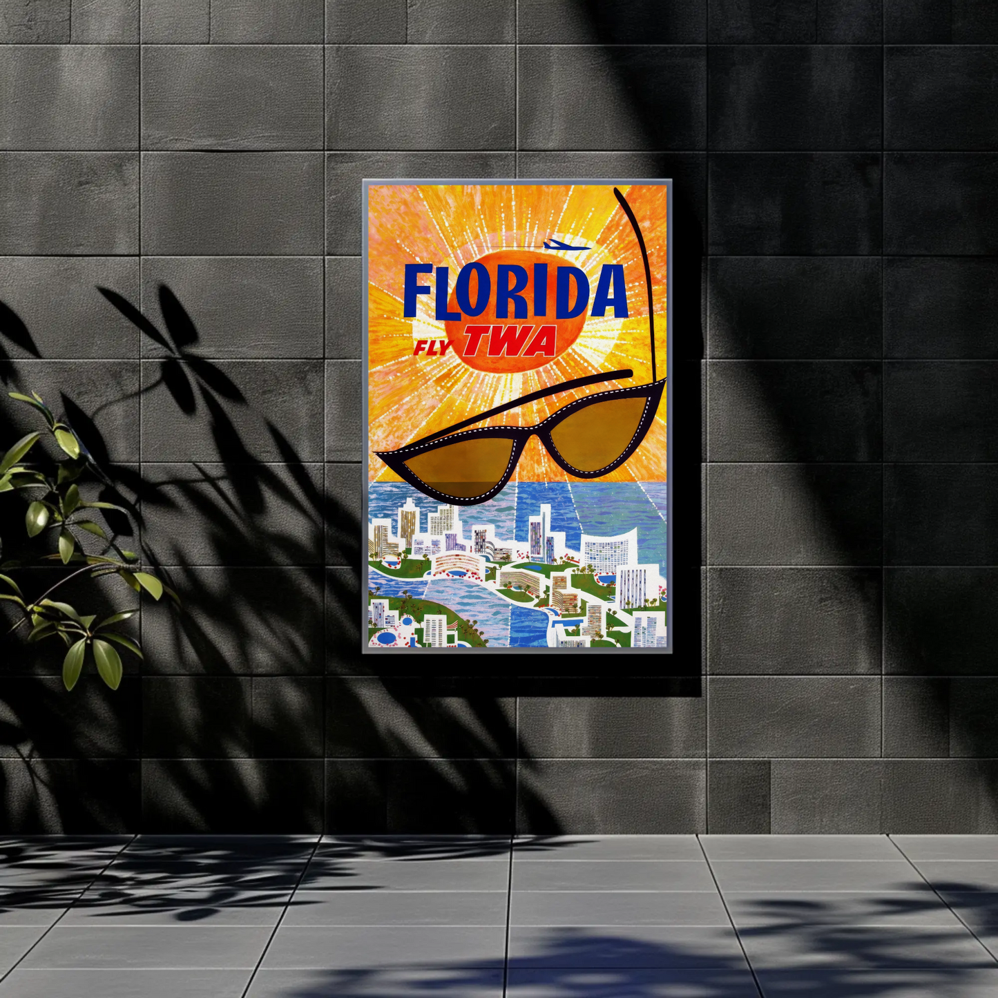Fly TWA to Florida Travel Poster by David Klein