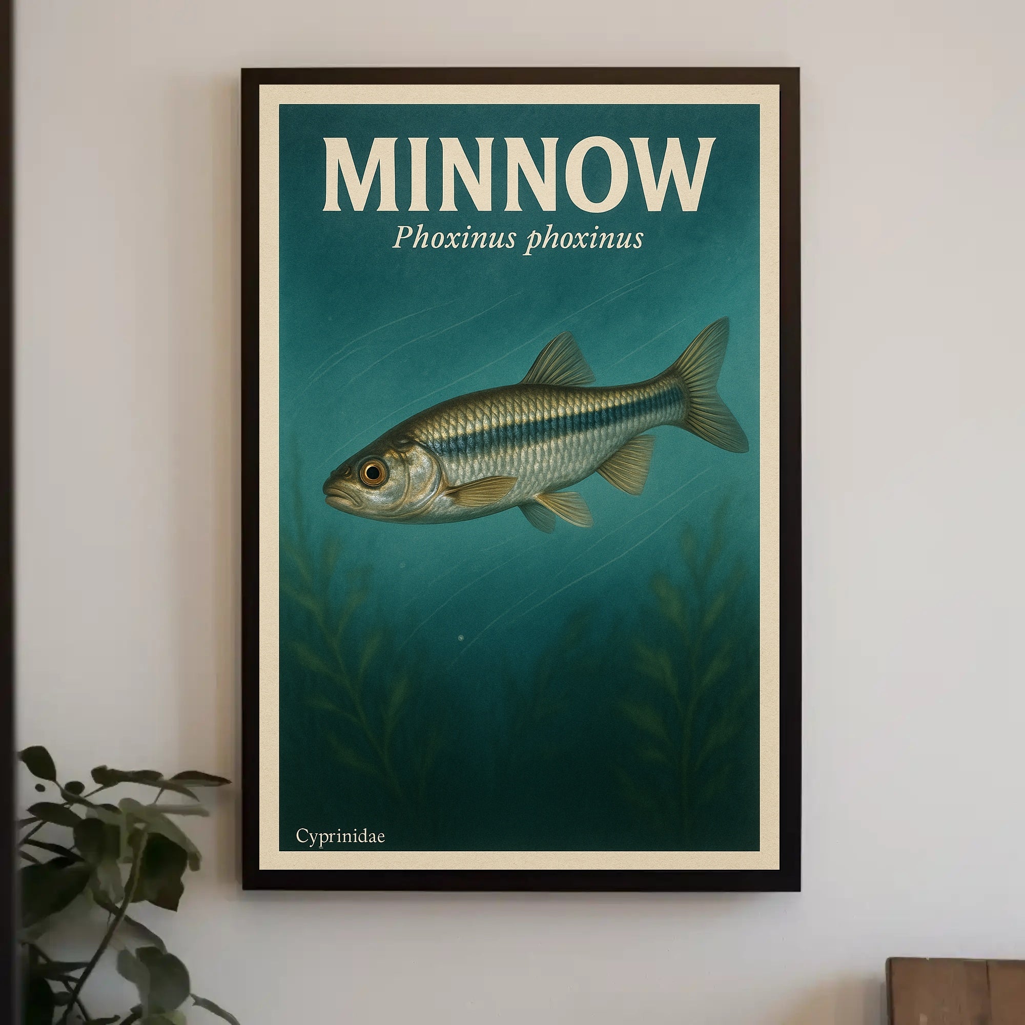 Minnow Illustration in Vintage Educational or Infographic Poster PosterGoat