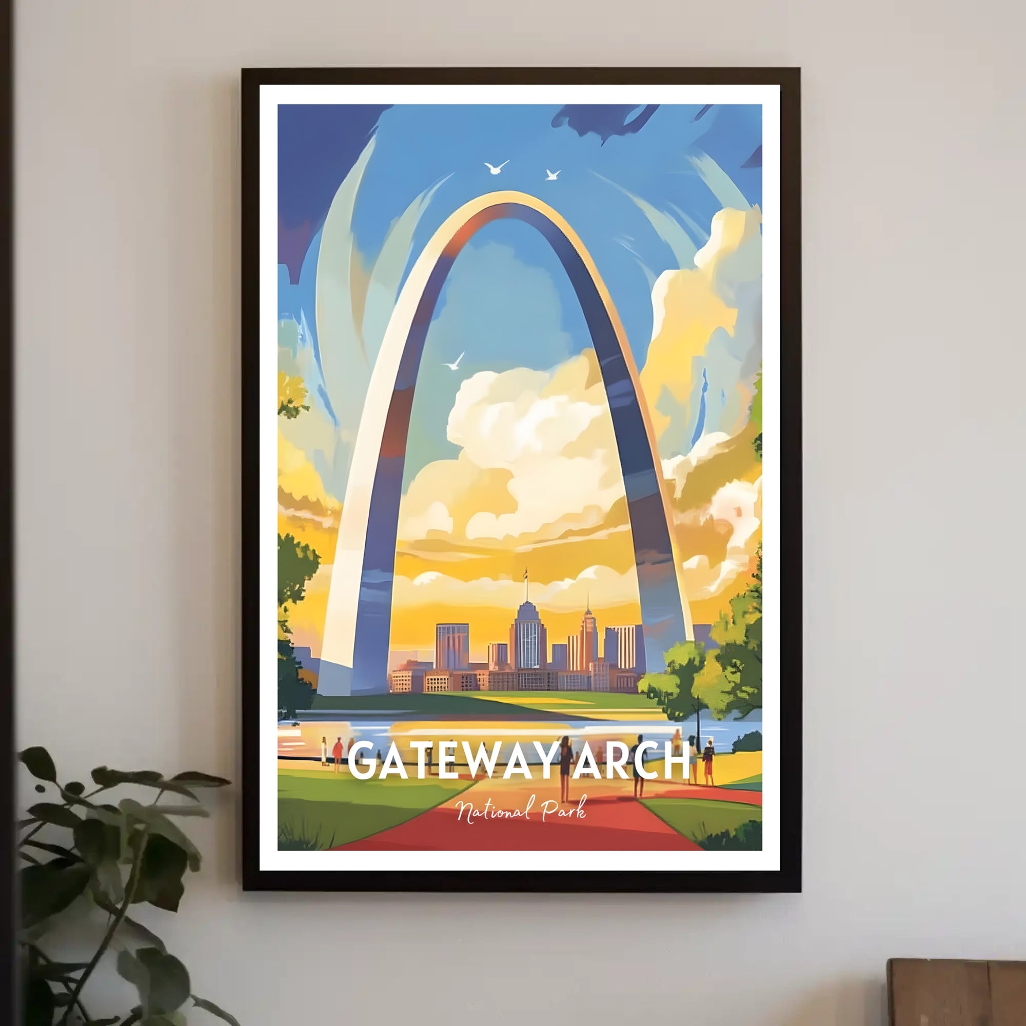 Gateway Arch Travel Poster Vintage Style Print