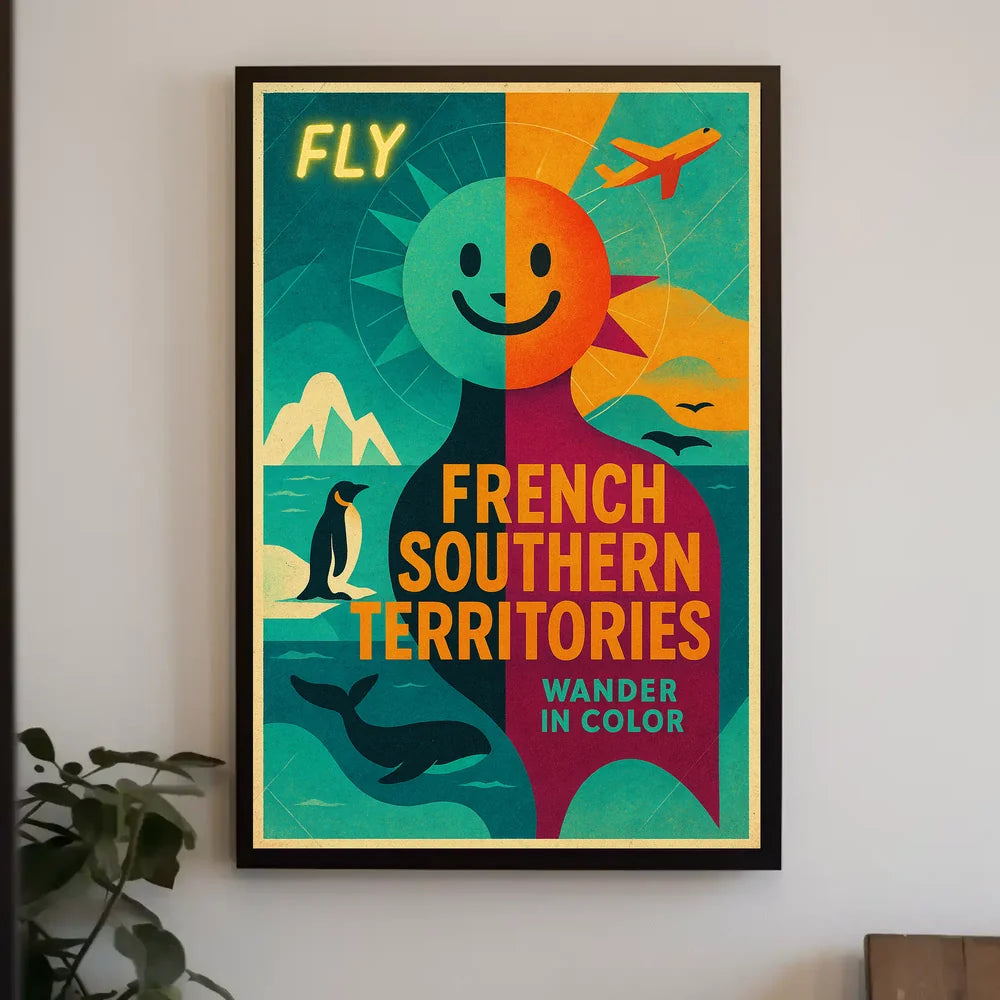 French Southern Territories Adventure Travel Poster PosterGoat