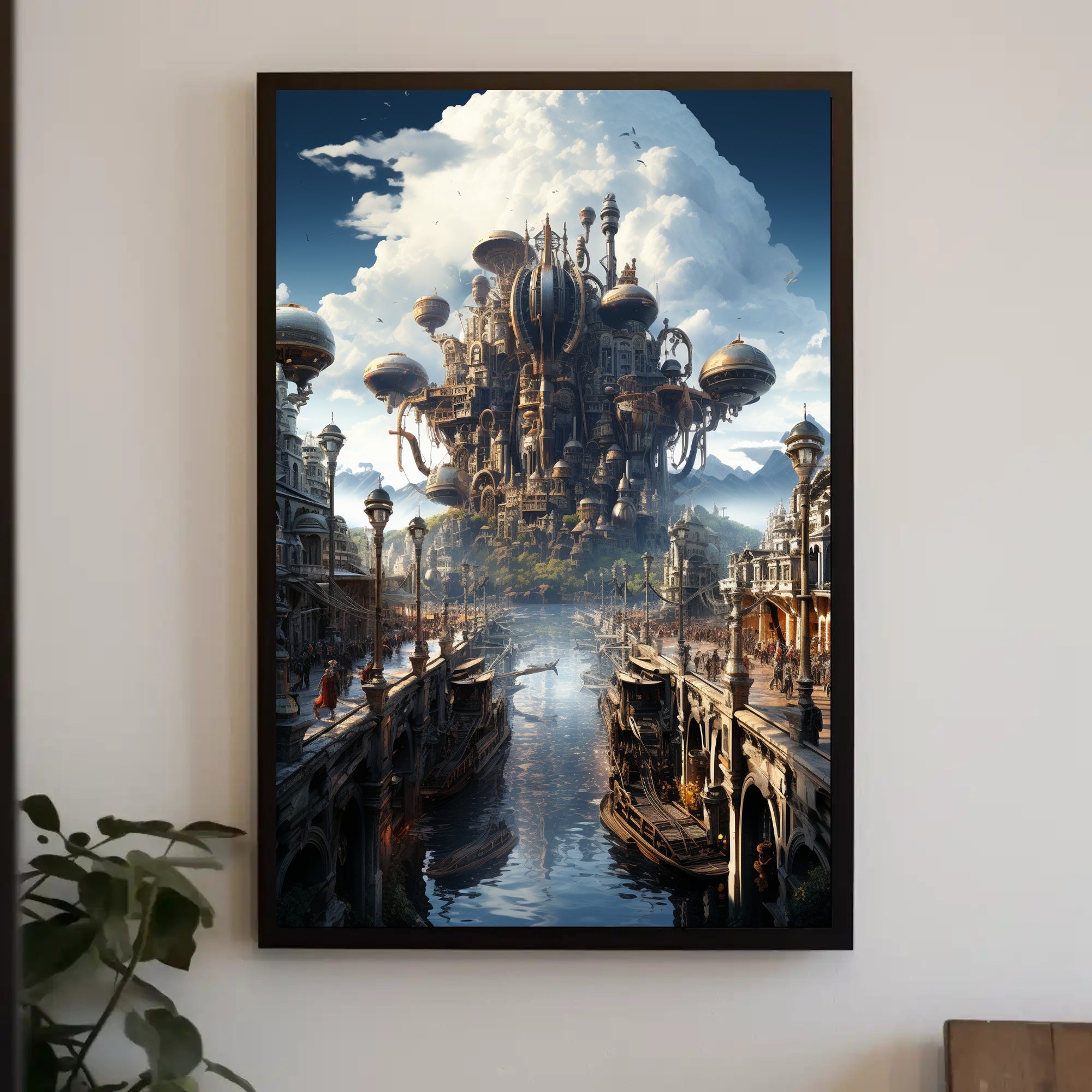 Steampunk Cityscape Poster