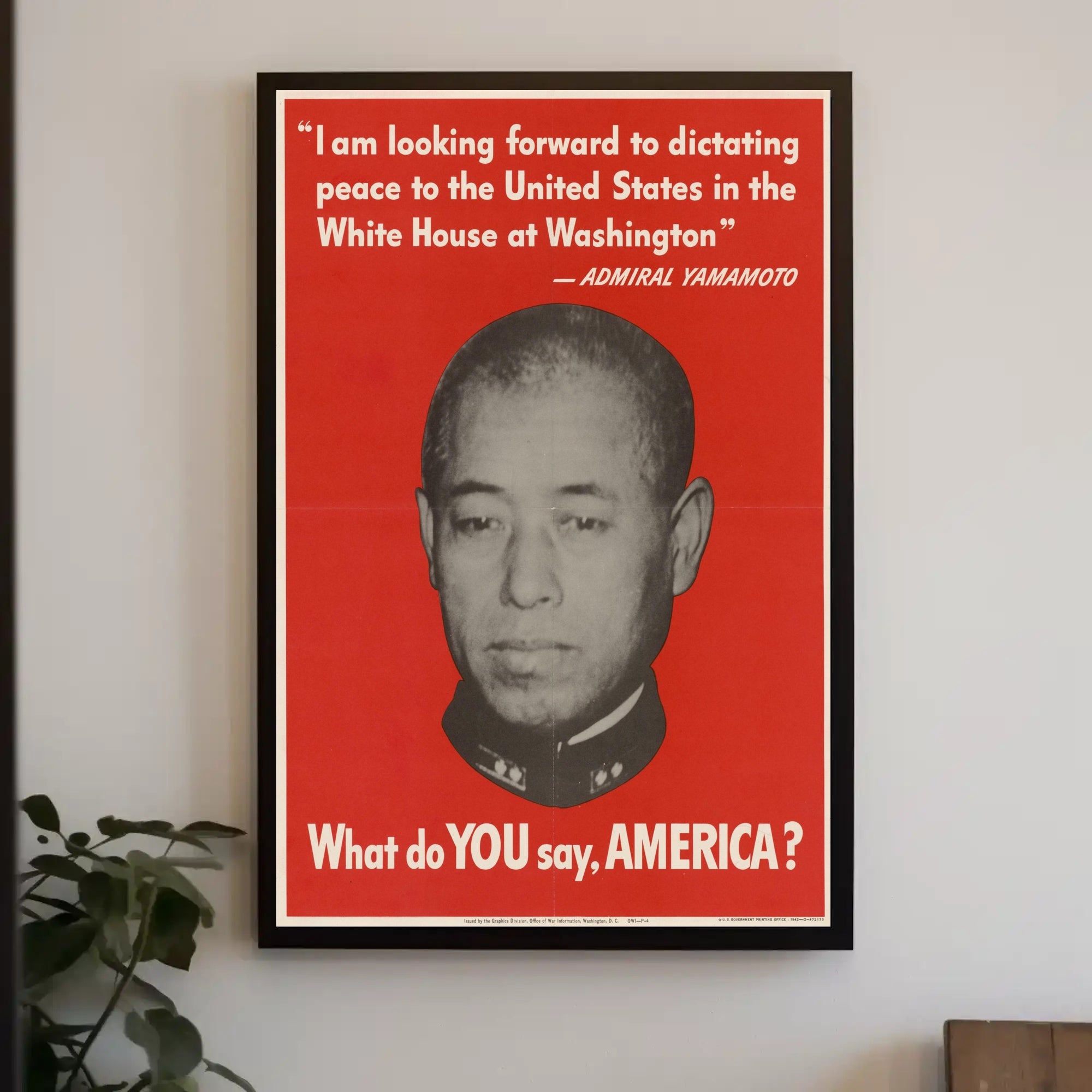 U.S. Wartime Propaganda Poster Featuring Admiral Yamamoto Poster PosterGoat