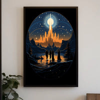 Enchanted City Adventure Surrealism Digital Painting Poster