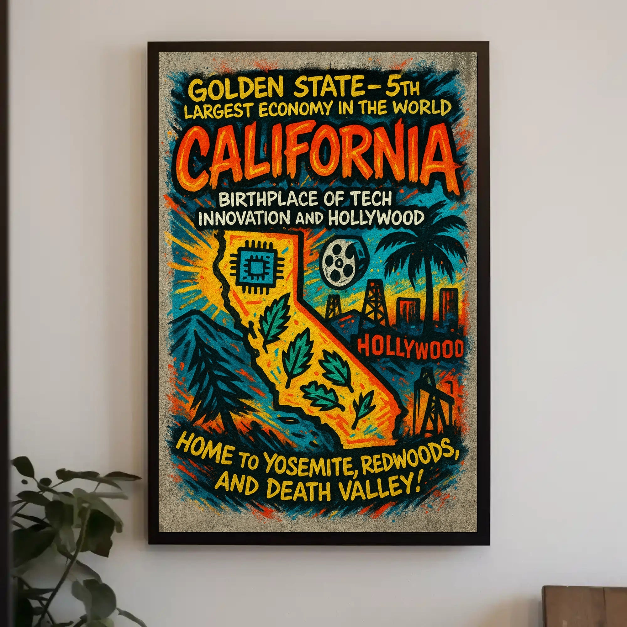 California Vintage Travel Poster Wall Art PosterGoat