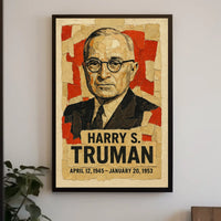 Harry S. Truman 33rd President of the United States Layered paper Collage Poster