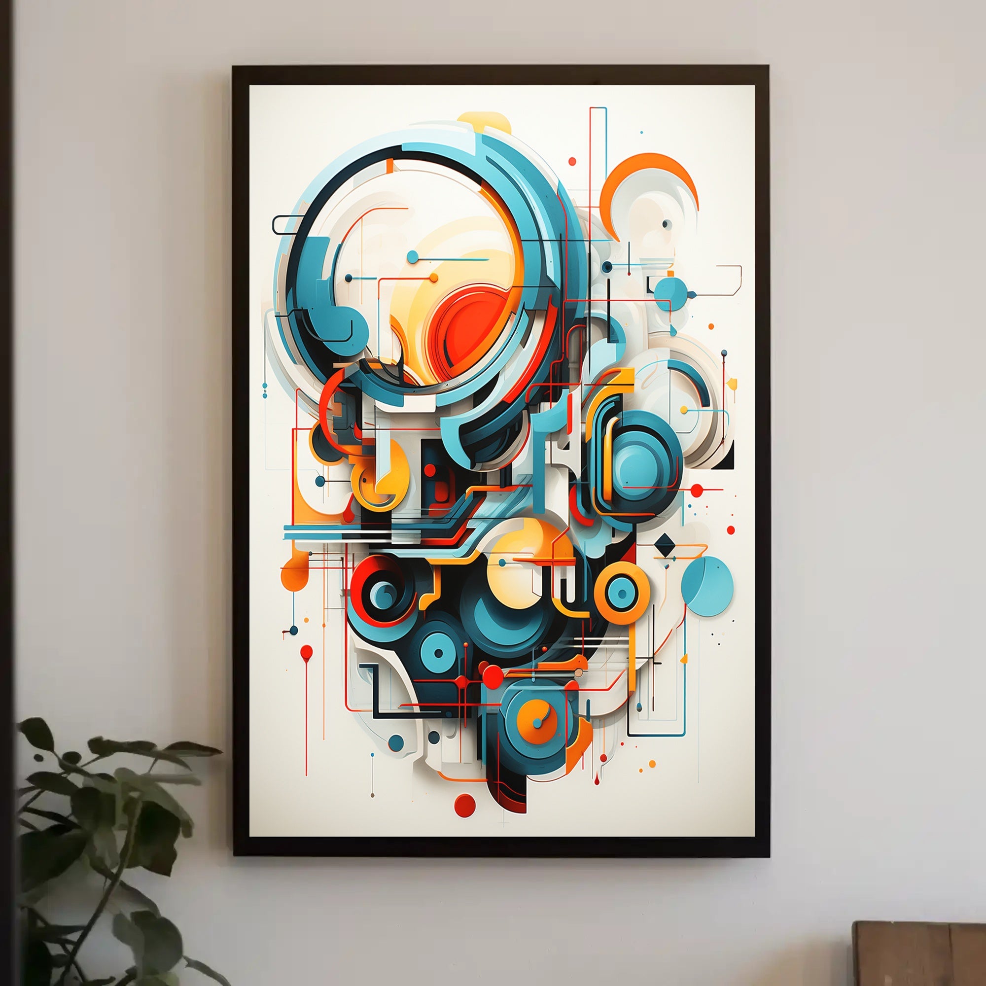 Futuristic Geometric Abstraction Art Print - Abstract Poster
