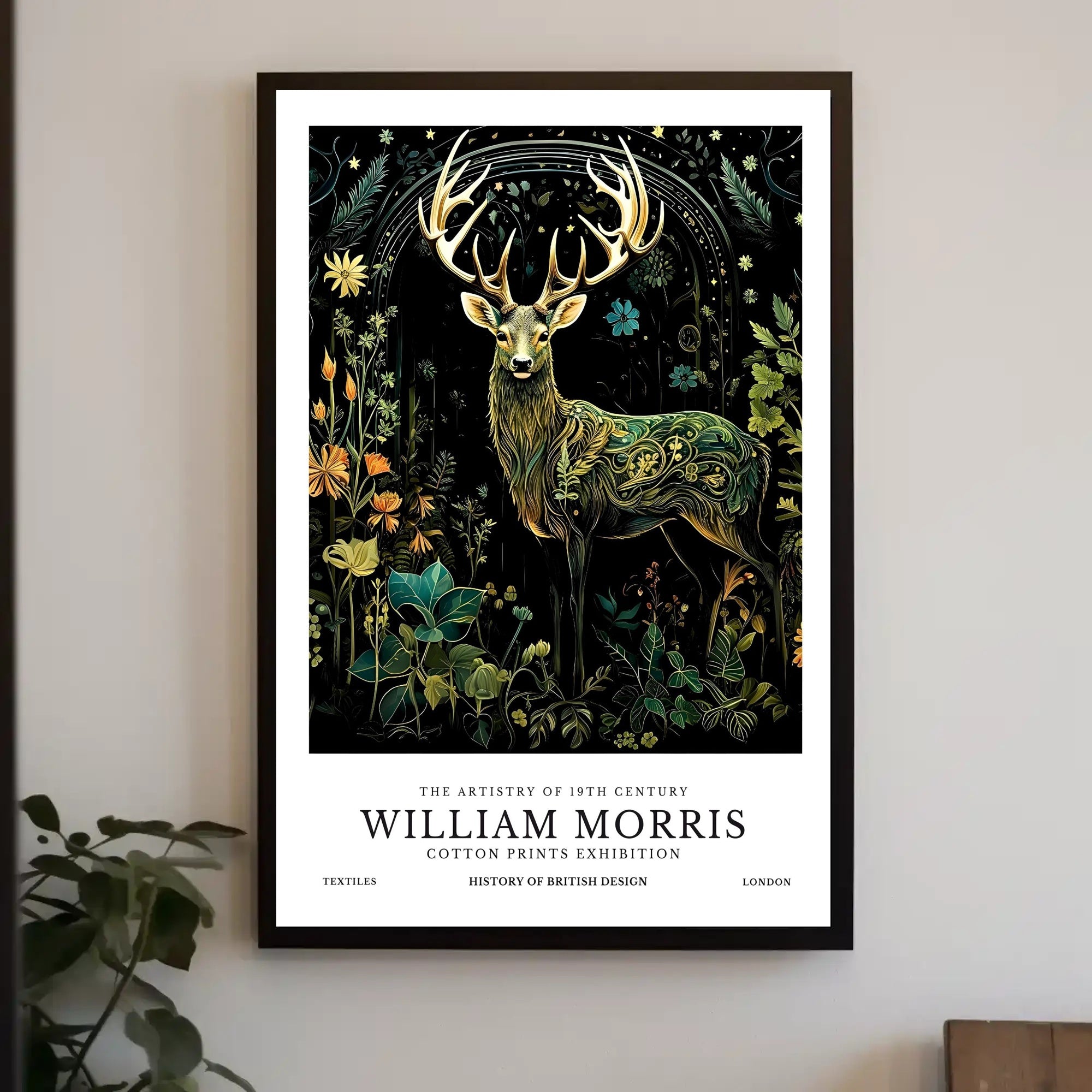 Majestic Stag in Nature-inspired Artistic Poster