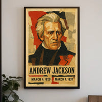 Andrew Jackson 7th President of the United States Layered paper Collage Poster