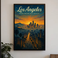 Los Angeles Dreamy Sunset Urban or Cityscape Poster