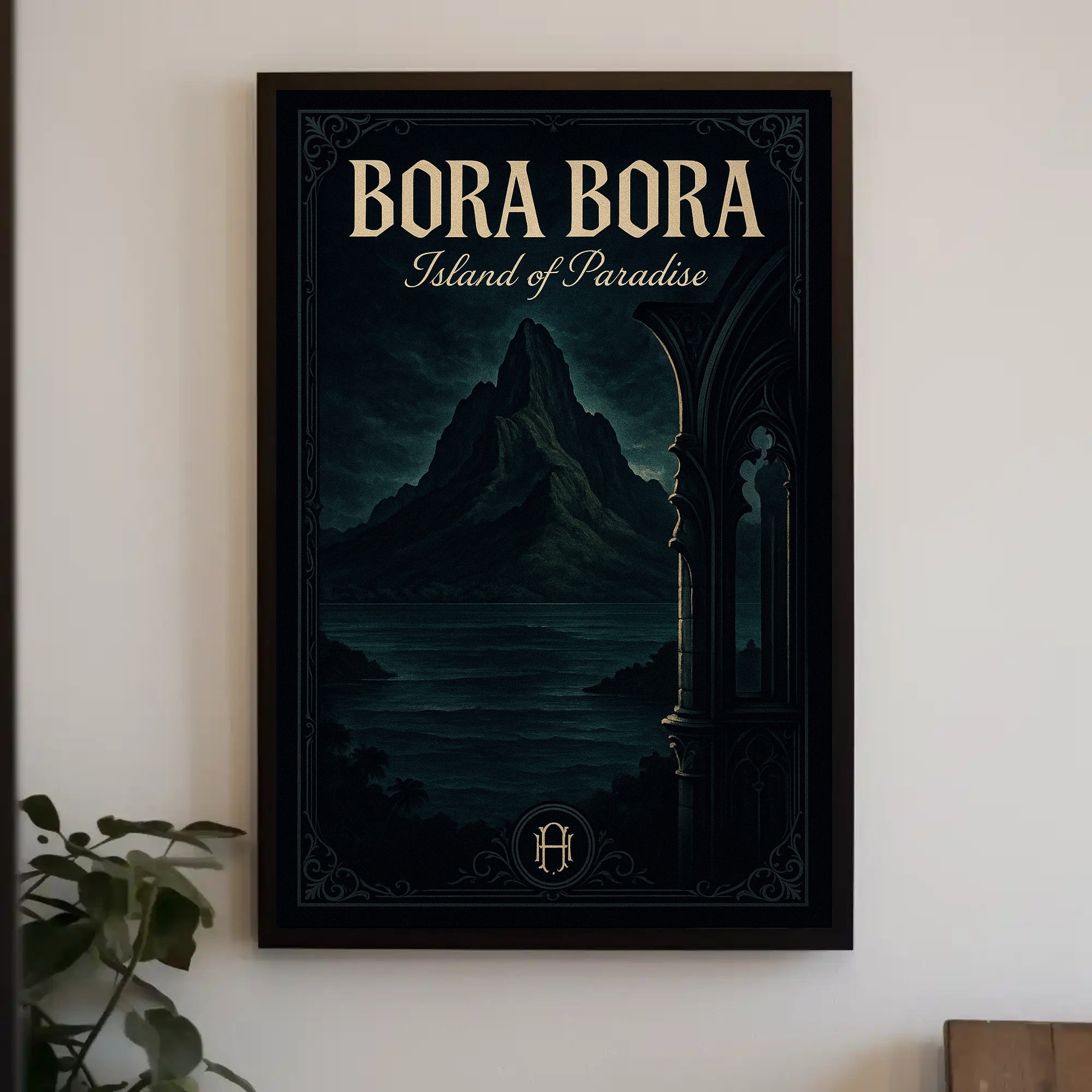 Bora Bora Gothic Elegance Travel Poster PosterGoat