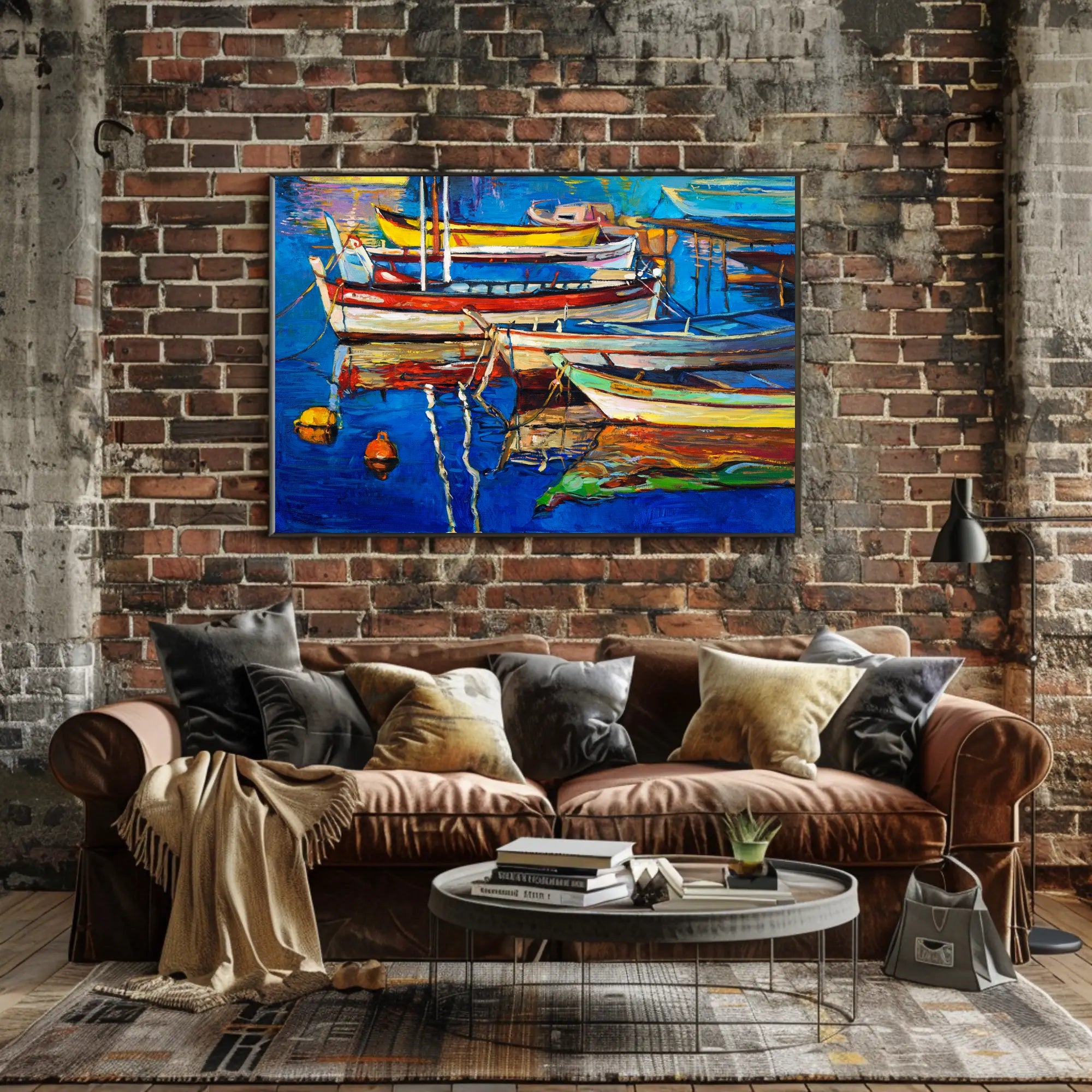 Colorful Boats on Tranquil Waters Poster