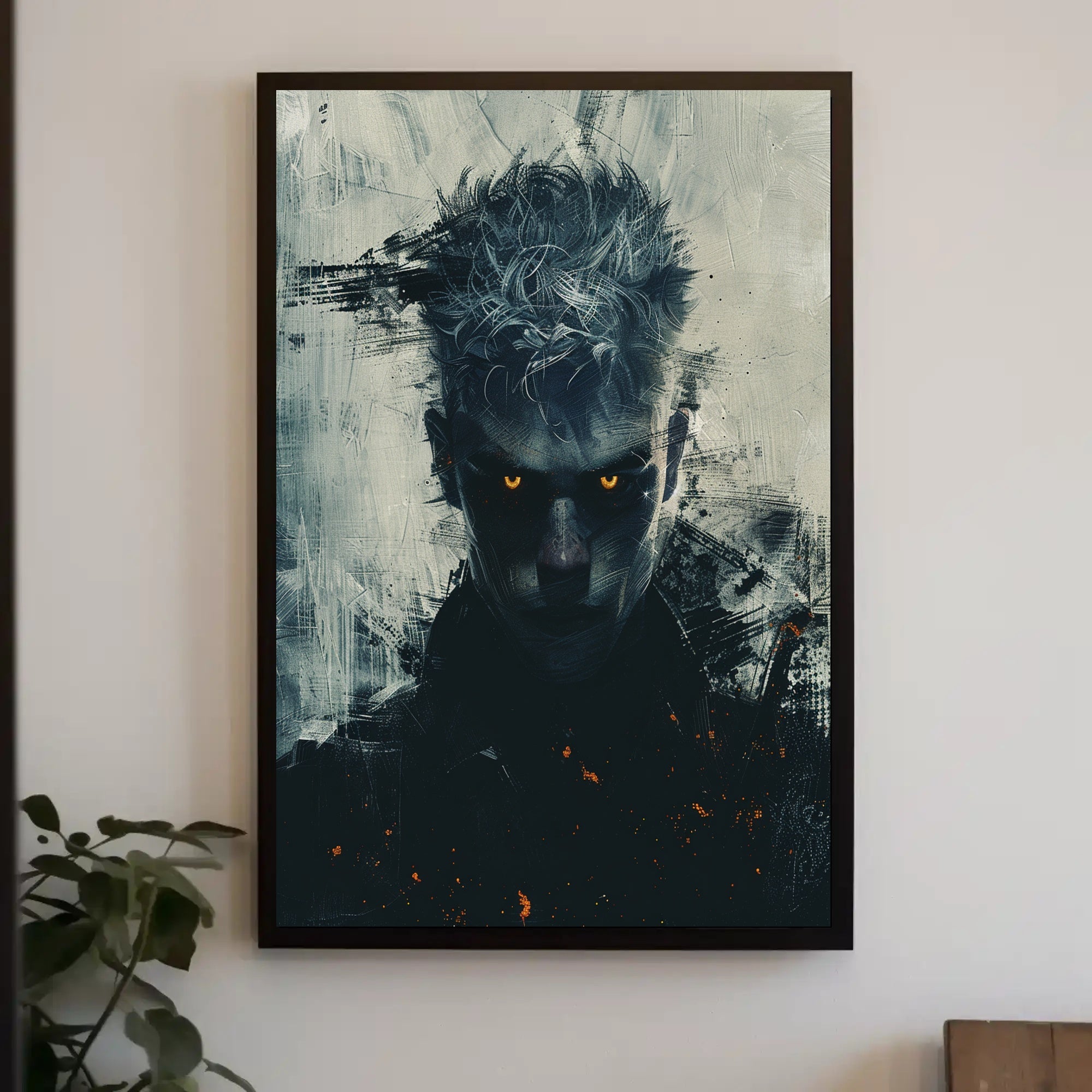 Dark Fantasy Poster: Mysterious Eyes, Abstract Background PosterGoat