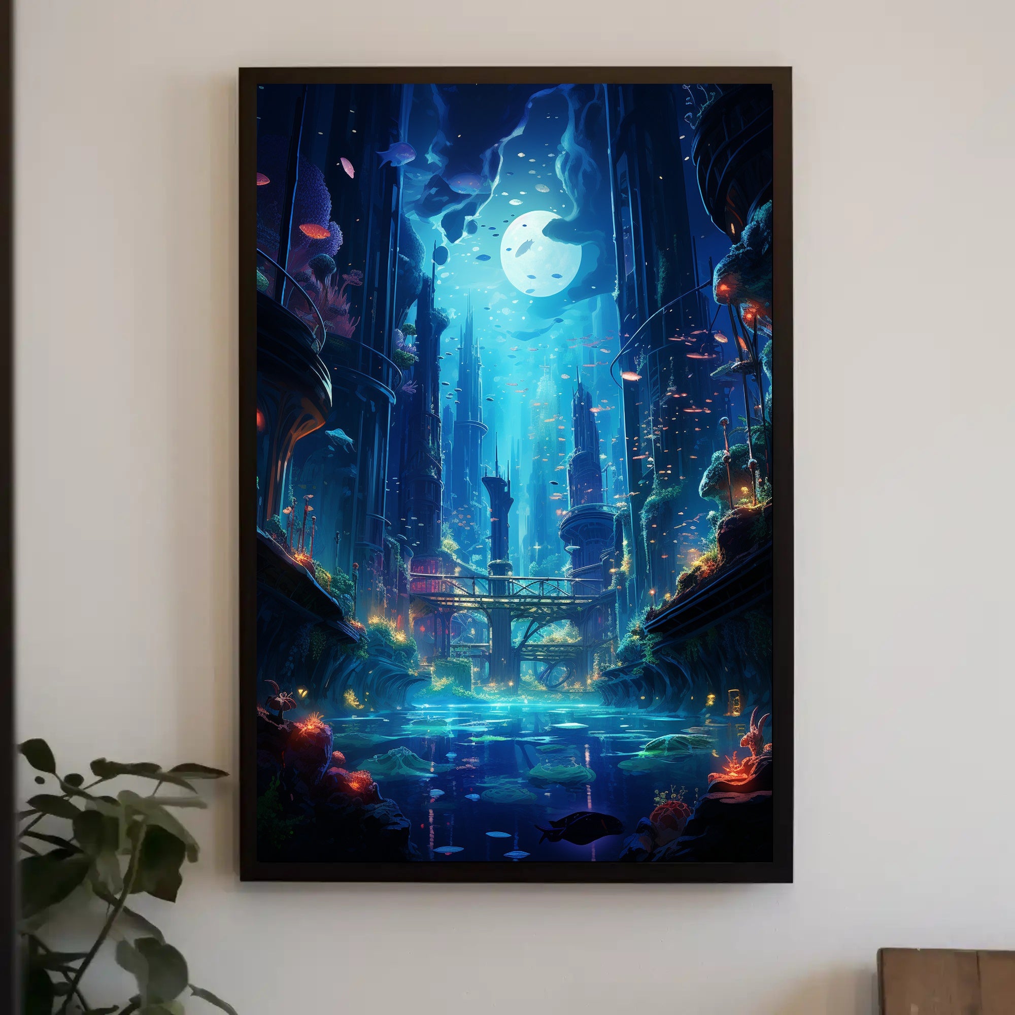 Enchanted Underwater Cityscape Poster