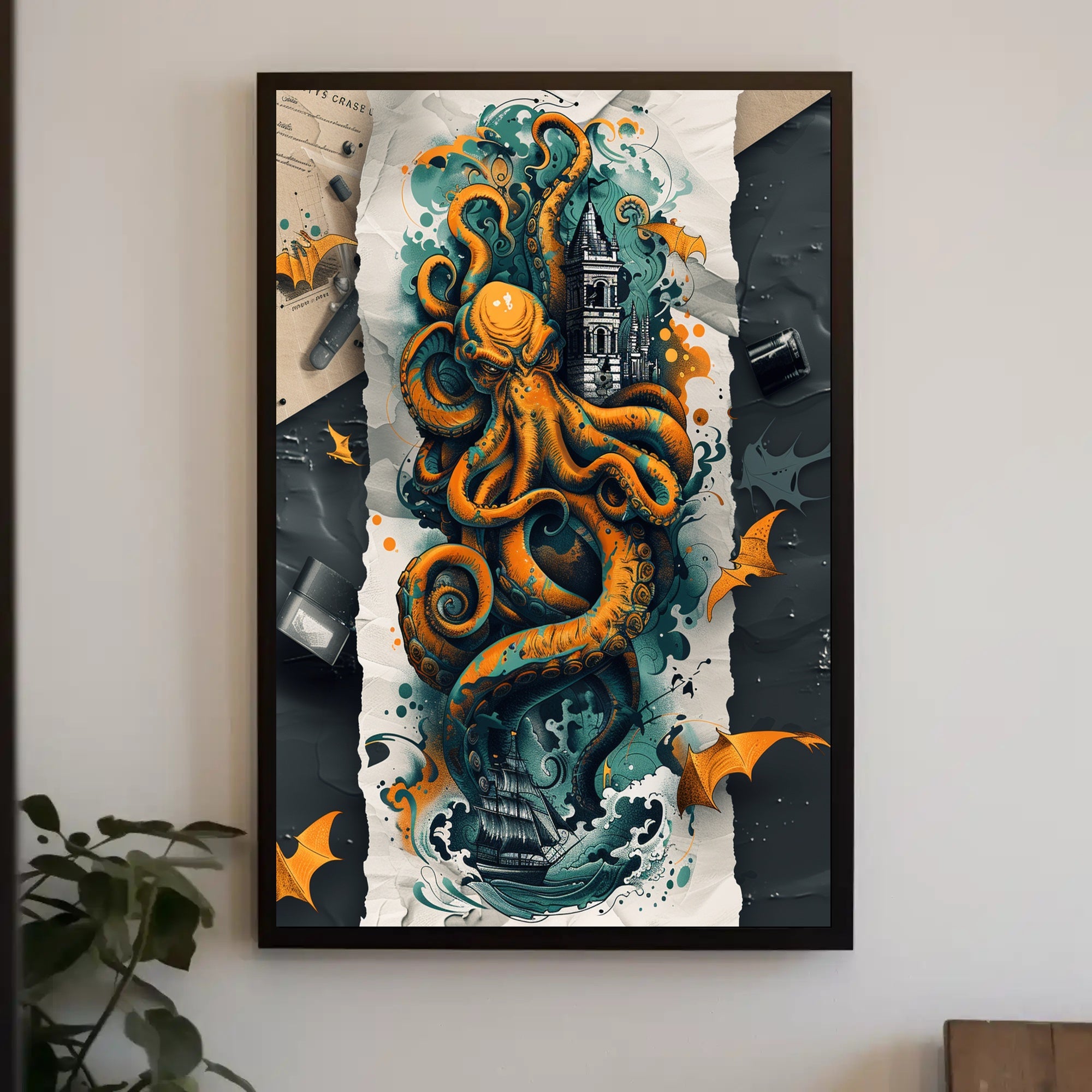 The Kraken's Grasp Art Print Poster for Decor Lovers PosterGoat