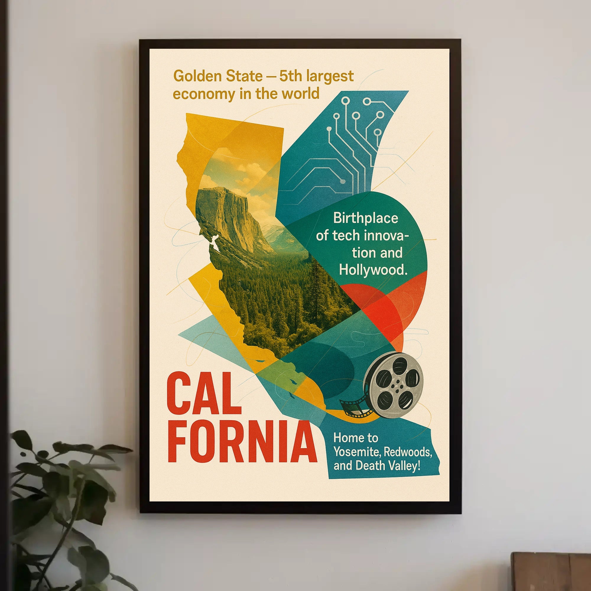 California Golden State Wall Art Print PosterGoat
