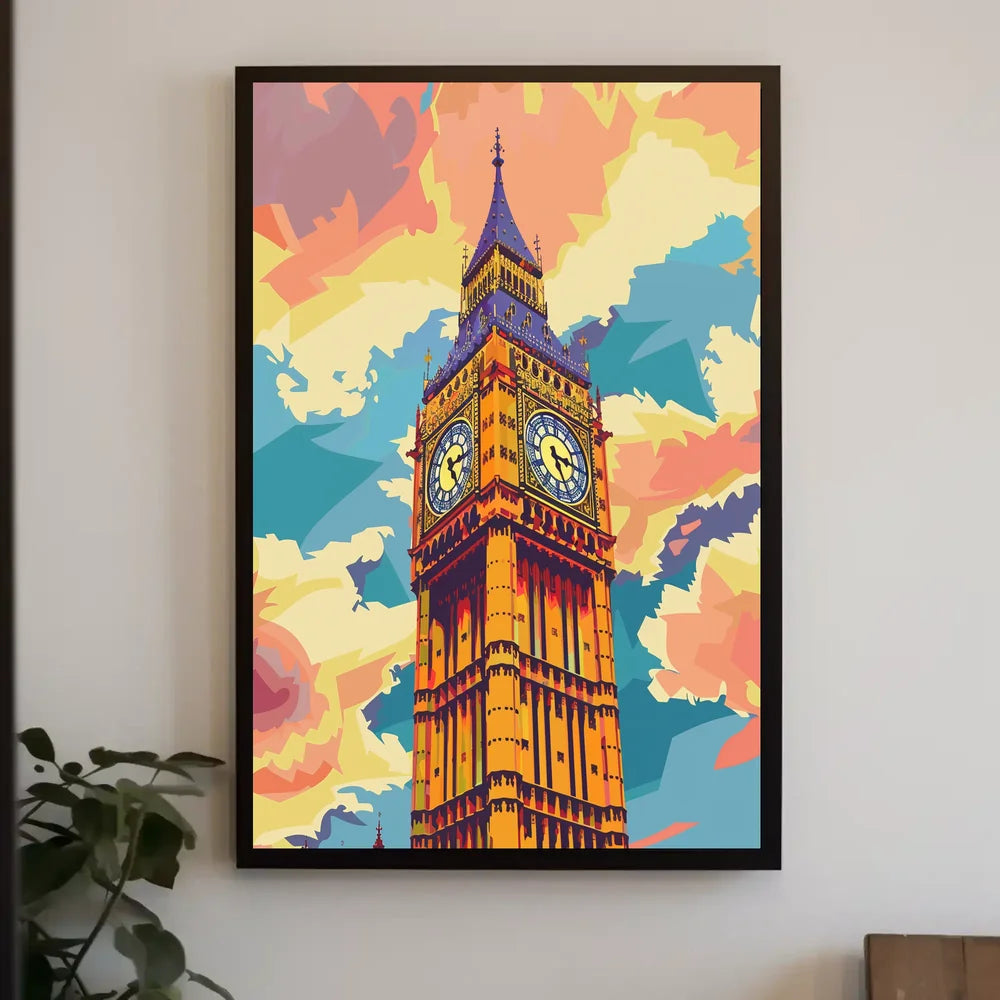 Big Ben Pop Art Poster: Vibrant London Icon