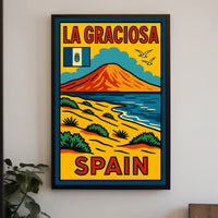 La Graciosa Vintage Travel Adventure Scenic Coastal Landscape Poster PosterGoat